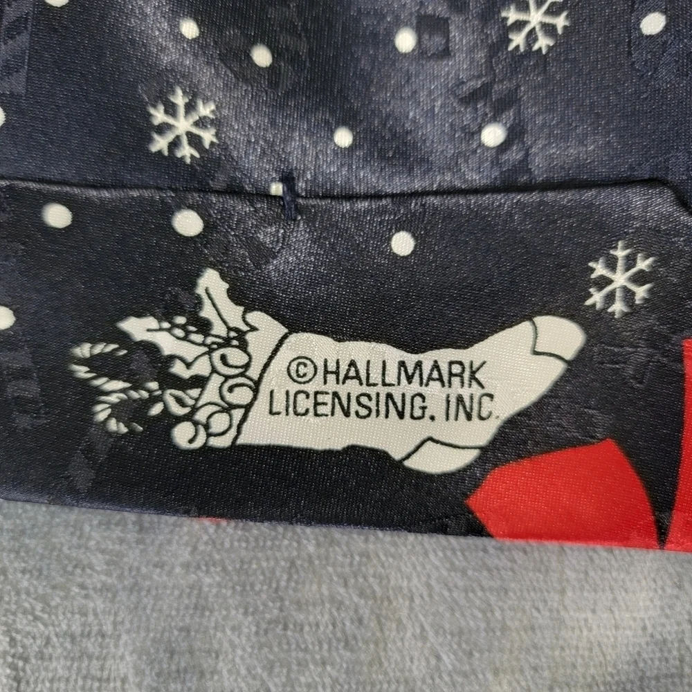 Vintage Hallmark Yule Tie Greetings Christmas Tie Necktie Patriotic Reindeer